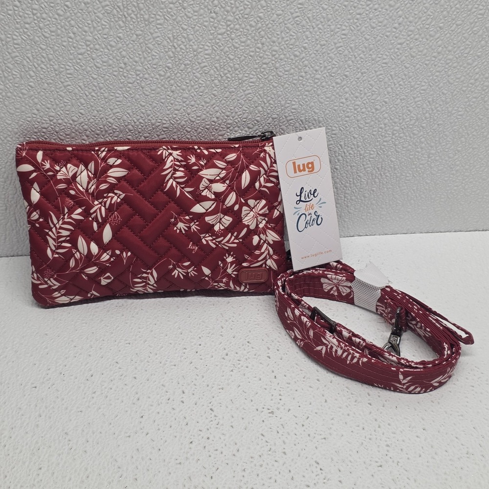 Lug Peekaboo Flourish Red Clearview Convertible Crossbody Purse Wristlet - New!